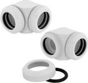 HYDRO X FITTING HARD XF 90° ANGLED GLOSSY WHITE 2-PACK (14MM OD COMPRESSION) CORSAIR