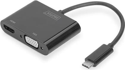 ΑΝΤΑΠΤΟΡΑΣ USB USB3.0/C TO HDMI + VGA 4K BLACK DIGITUS