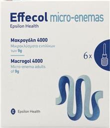 EFFECOL MICRO-ENEMAS MACROGOL 4000 ΜΙΚΡΟΚΛΥΣΜΑΤΑ ΓΙΑ ΕΝΗΛΙΚΕΣ 6X9G EPSILON HEALTH