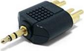 A-458 3.5 MM PLUG TO 2 X RCA PLUG STEREO AUDIO ADAPTER GEMBIRD