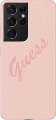 SILICONE CASE SILICONE VINTAGE SCRIPT FOR SAMSUNG GALAXY S21 ULTRA 5G G998 PINK GUESS από το e-SHOP