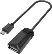 200308 USB 2.0 OTG ADAPTER MICRO PLUG - A SOCKET BLACK HAMA