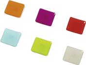 57607 ''SQUARE'' MAGNETS 6 PIECES, WHITE/GREEN/BLUE/ORANGE/PINK/RED HAMA