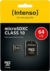 3413490 MICRO SDXC 64GB CLASS 10 WITH ADAPTER INTENSO