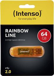 64GB RAINBOW LINE ORANGE USB STICK INTENSO