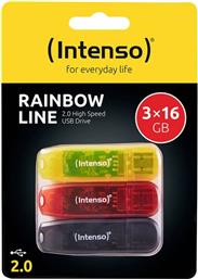 RAINBOW LINE 3X16GB USB STICKS INTENSO