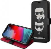 LEATHER COVER HEADS BOOK FOR APPLE IPHONE 12 PRO MAX BLACK KLFLBKSP12LFKICKC KARL LAGERFELD