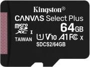 SDCS2/64GBSP CANVAS SELECT PLUS 64GB MICRO SDXC 100R A1 C10 SINGLE PACK KINGSTON
