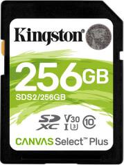 SDS2/256GB 256GB SDXC CANVAS SELECT PLUS 100R C10 UHS-I U3 V30 KINGSTON