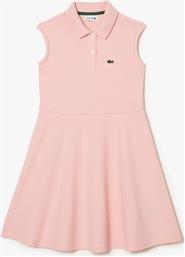 GIRLS' FIT AND FLARE STRETCH PIQUE POLO DRESS EJ5297-00 KF9 LACOSTE