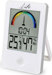 WES-101 DIGITAL INDOOR THERMOMETER AND HYGROMETER WITH CLOCK WHITE ΔΕΛΤΑ LIFE από το e-SHOP