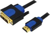 CHB3103 HDMI HIGH SPEED WITH ETHERNET V1.4 TO DVI-D CABLE GOLD-PLATED 3.0M BLACK LOGILINK