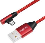 CU0150 USB 2.0 TO MICRO-USB (90° ANGLED) MALE 1M RED LOGILINK