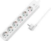 LPS247 SOCKET OUTLET 6-WAY + SWITCH, 6X CEE 7/3, 1.5 M, WHITE LOGILINK