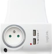 PA0166 SOCKET ADAPTER WITH PHONE HOLDER 1X CEE 7/5 (FR) + 2X USB-A LOGILINK από το e-SHOP