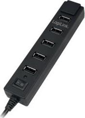 UA0124 USB 2.0 7-PORT HUB WITH ON/OFF SWITCH BLACK LOGILINK