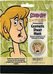 ​​​​​​​MAD BEAUTY SCOOBY-DOO SHAGGY COSMETIC SHEET MASK ΥΦΑΣΜΑΤΙΝΗ ΜΑΣΚΑ ΠΡΟΣΩΠΟΥ ΜΕ ΚΑΡΥΔΑ ΓΙΑ ΘΡΕΨΗ ΚΩΔ 99182, 1X25ML