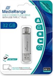 32GB USB 3.0 STICK ΜΕ ΣΥΝΔΕΣΗ USB-A USB-C ΑΣΗΜΙ MEDIARANGE από το PUBLIC