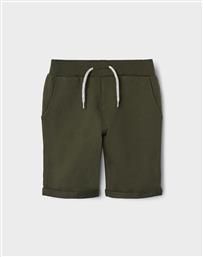 NKMVERMO LONG SWE SHORTS UNB F NOOS 13201050-DEEP DEPTHS OLIVE NAME IT