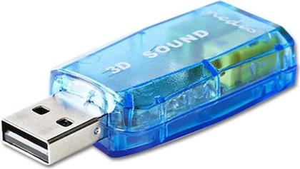 USCR10051BU SOUND CARD, 3D SOUND 5.1, USB 2.0, DOUBLE 3.5 MM CONNECTOR NEDIS