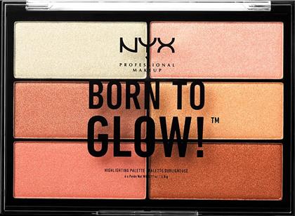 BORN TO GLOW HIGHLIGHTING PALETTE ΠΑΛΕΤΑ ΜΑΚΙΓΙΑΖ 1 ΤΕΜΑΧΙΟ NYX PROFESSIONAL MAKEUP