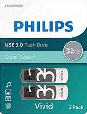 USB 3.0 32GB VIVID EDITION SHADOW GREY 2-PACK PHILIPS από το e-SHOP