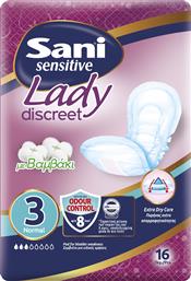 SENSITIVE LADY DISCREET WITH COTTON NO3 NORMAL ΣΕΡΒΙΕΤΕΣ ΑΚΡΑΤΕΙΑΣ ΜΕ ΒΑΜΒΑΚΙ 16 ΤΕΜΑΧΙΑ SANI