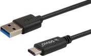 CL-101 USB 3.0A (M) - USB 3.1 TYPE C (M) CABLE 1M BLACK SAVIO