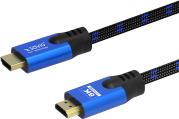 CL-142 CABLE HDMI (M) V2.1, 1,8M, 8K, COPPER, BLUE-BLACK, GOLD-PLATED, ETHERNET / 3D SAVIO