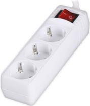 PSW301 POWER STRIP WITH 3 SOCKETS ON/OFF SWITCH 1.5M WHITE SONORA