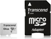 300S TS64GUSD300S-A 64GB MICRO SDXC UHS-I U1 CLASS 10 WITH ADAPTER TRANSCEND από το e-SHOP