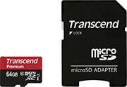 TS64GUSDU1 64GB MICRO SDXC CLASS 10 UHS-I 400X PREMIUM WITH ADAPTER TRANSCEND από το e-SHOP