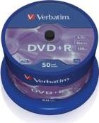 DVD+R 16X 4.7GB CAKEBOX 50PCS VERBATIM