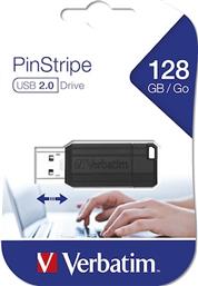 STORE N GO PINSTRIPE 128GB USB 2.0 STICK ΜΑΥΡΟ VERBATIM από το PUBLIC